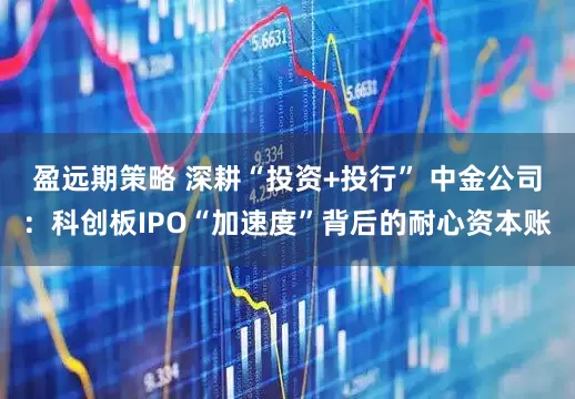 盈远期策略 深耕“投资+投行” 中金公司：科创板IPO“加速度”背后的耐心资本账
